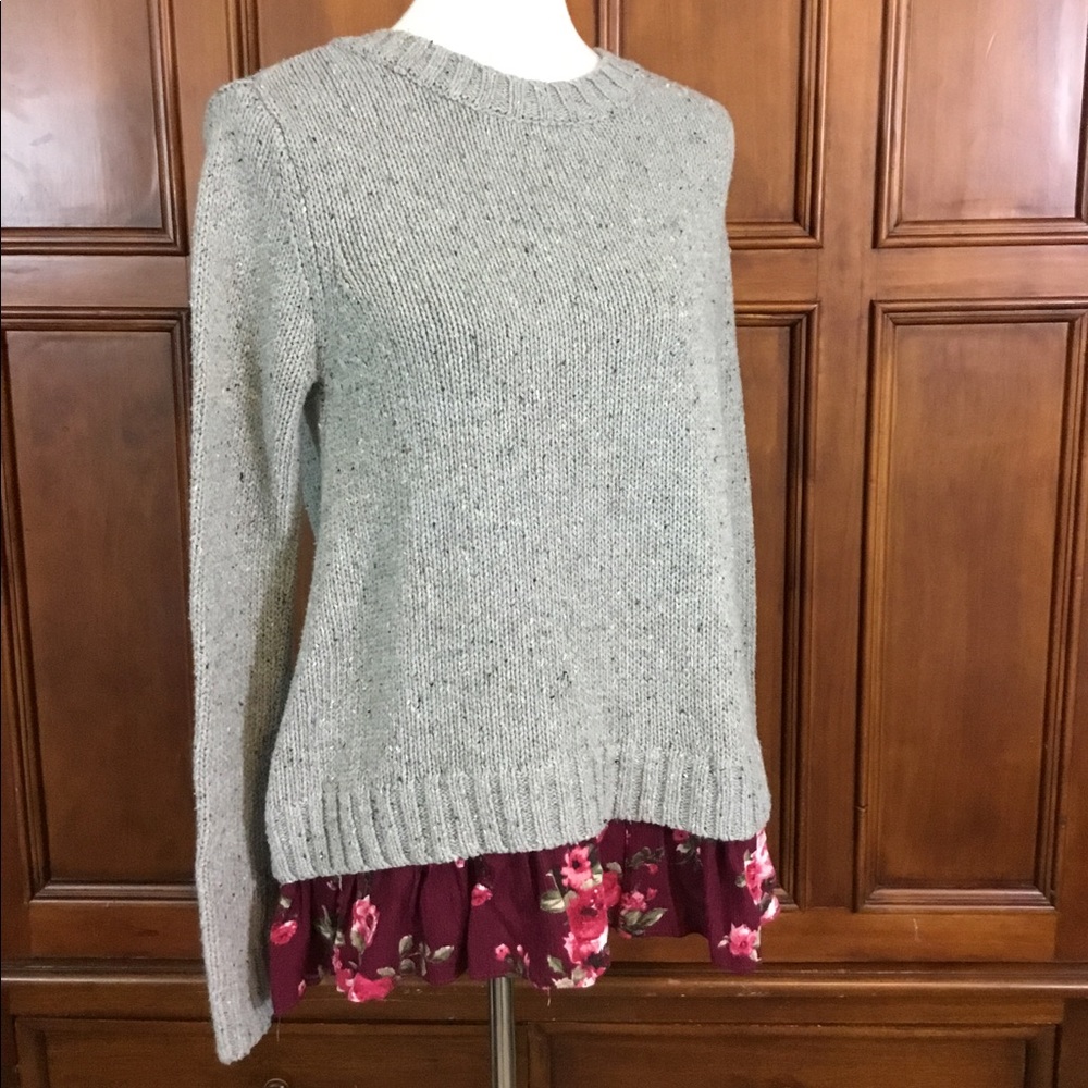 Oddi Womens Gray Knit Sweater Sz S/M Split Back
